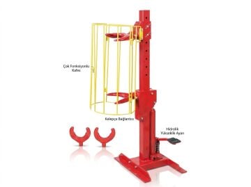 1 Ton Hidrolik Helezon Yay Çektirmesi (Kafesli) Ay Ağızlı