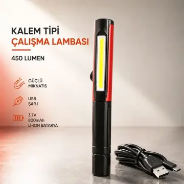 PRODHT Kalem Tip Şarjlı Led Fener 450 Lümen