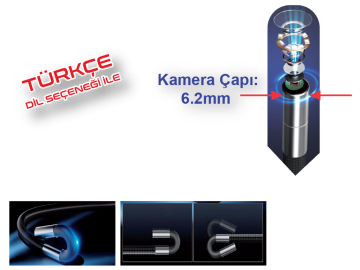 NT Tools Hareketli Endoskop Kamera 7 İnç IPS Ekran 210° Kumandalı