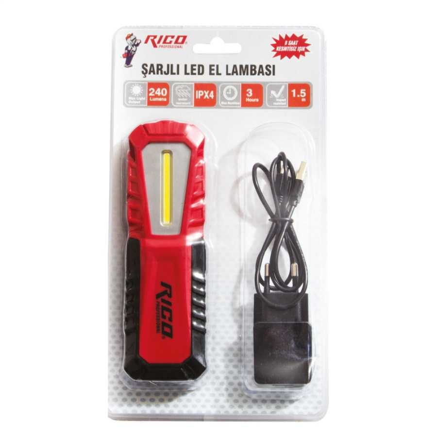 RİCO Şarjlı Led Fener Led Lamba 240 Lümen