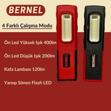 Bernel 400 Lümen Şarjlı LED Fener LED Lamba