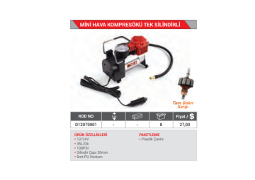 Tek Silindir Mini Hava Kompresörü DHT D12070001