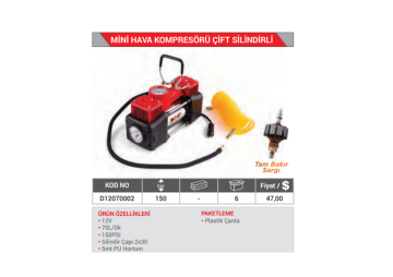 Çift Silindirli Mini Hava Kompresörü DHT D12070002