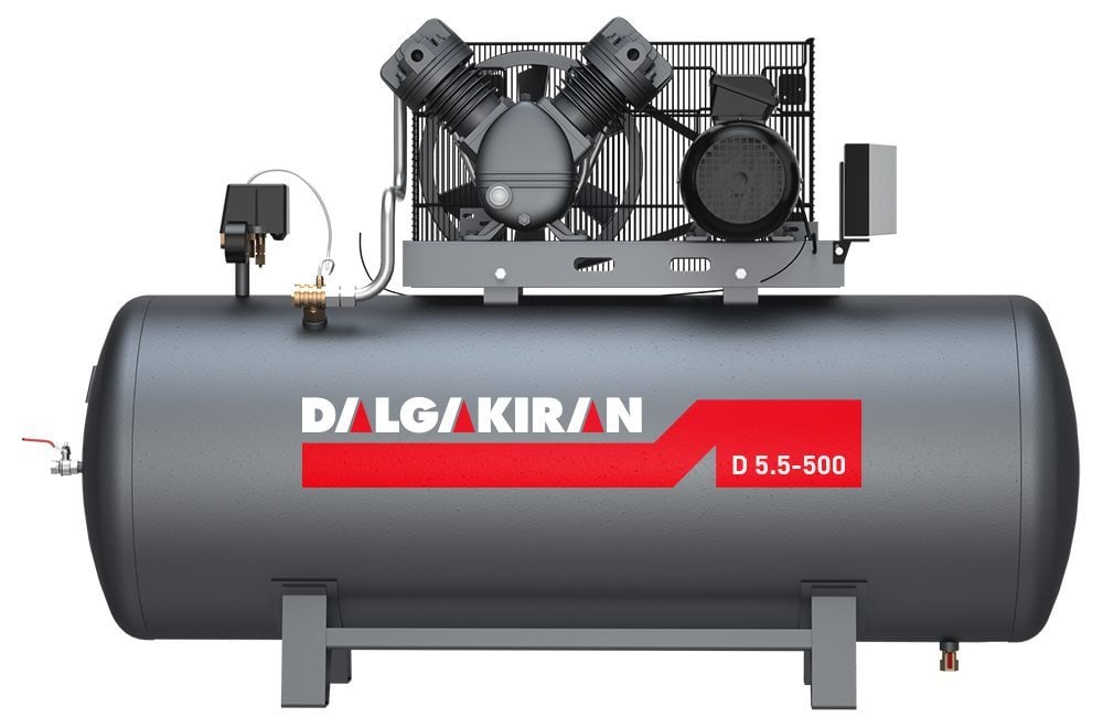 DALGAKIRAN 500 Litre Kompresör 12,5 BAR 5.5-HP 2 KAFA D5,5-500T 32000473