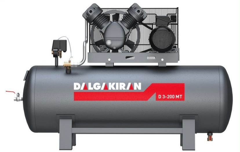 DALGAKIRAN 200 Litre Kompresör 8 BAR 2 KAFA D3-200 D 32000465