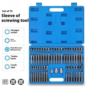 75 Parça Bits Uç Takımı Torx - Delikli Torx - Allen - M Tipi - Ribe Bits Uç Set