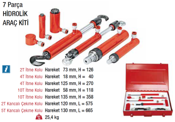 7 Parça Hidrolik Oto Çektirme ve İttirme Takımı  NPL-RK7M