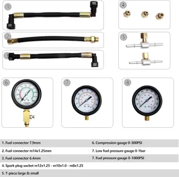 Motosiklet Kompresyon ve Yakıt Basınç Göstergesi Test Cihazı